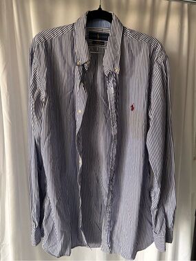 Polo by Ralph Lauren Blue & White Striped Button-Down Shirt
